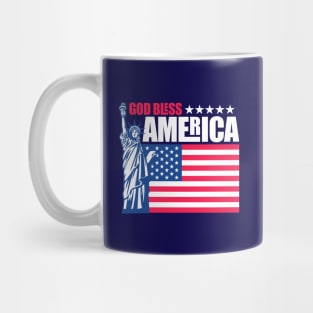 God Bless America American Stars & Stripes US Flag Statue of Liberty Mug